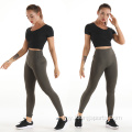 polyester spandex အမျိုးသမီးလေ့ကျင့်ခန်း ActiveWear Leggings